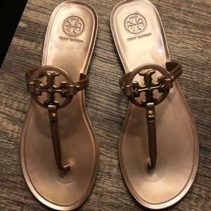 Rose Gold Tory Burch jelly sandals